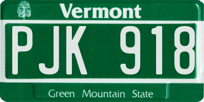 VT license plate PJK918