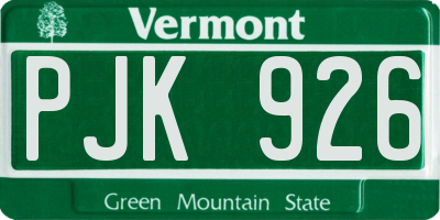 VT license plate PJK926