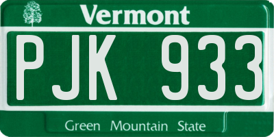VT license plate PJK933