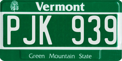VT license plate PJK939