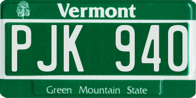 VT license plate PJK940