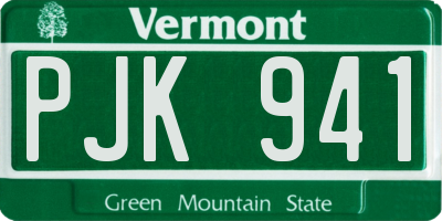 VT license plate PJK941