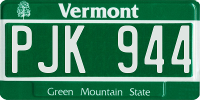 VT license plate PJK944
