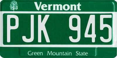 VT license plate PJK945