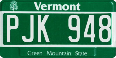 VT license plate PJK948