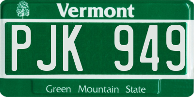 VT license plate PJK949