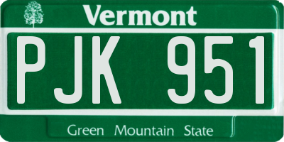 VT license plate PJK951