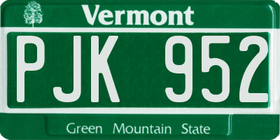 VT license plate PJK952