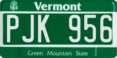 VT license plate PJK956