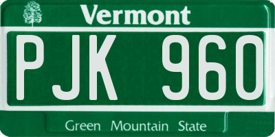 VT license plate PJK960
