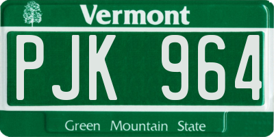 VT license plate PJK964