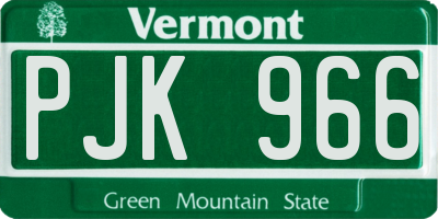 VT license plate PJK966