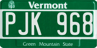 VT license plate PJK968