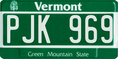 VT license plate PJK969