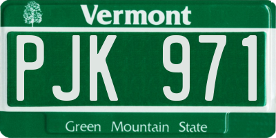 VT license plate PJK971