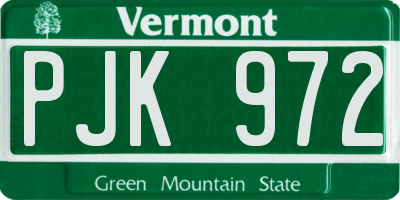 VT license plate PJK972