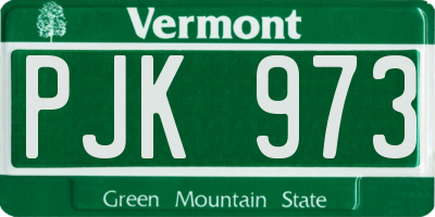 VT license plate PJK973