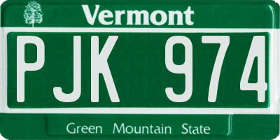 VT license plate PJK974