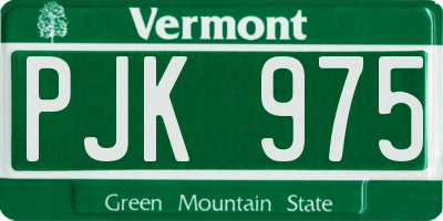 VT license plate PJK975