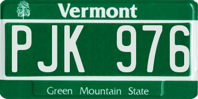 VT license plate PJK976
