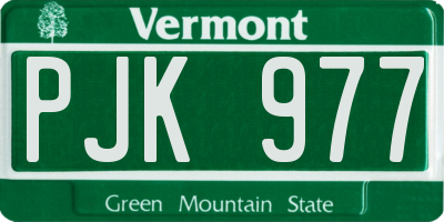 VT license plate PJK977