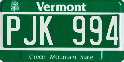 VT license plate PJK994