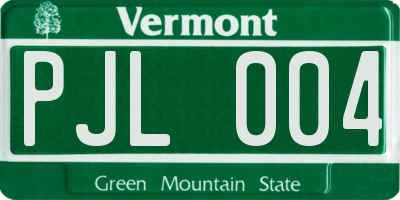 VT license plate PJL004