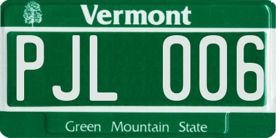 VT license plate PJL006