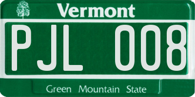 VT license plate PJL008