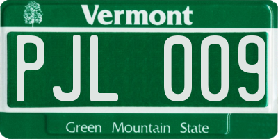 VT license plate PJL009