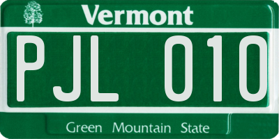 VT license plate PJL010