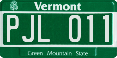 VT license plate PJL011