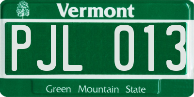 VT license plate PJL013