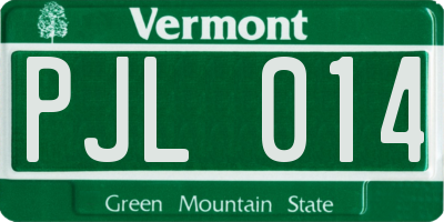 VT license plate PJL014