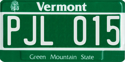 VT license plate PJL015