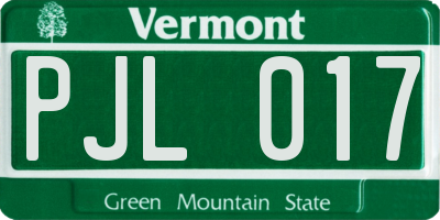 VT license plate PJL017