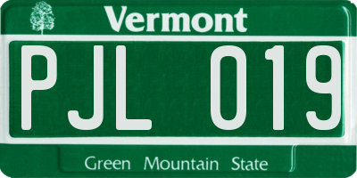 VT license plate PJL019