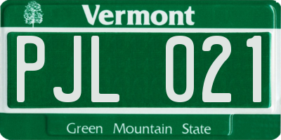 VT license plate PJL021