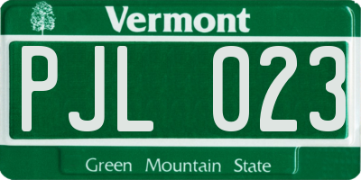 VT license plate PJL023