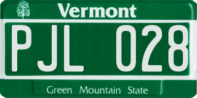 VT license plate PJL028