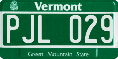 VT license plate PJL029