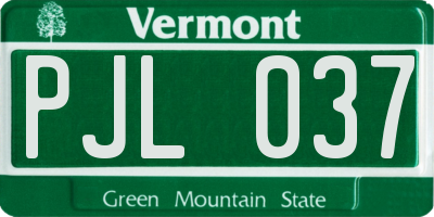 VT license plate PJL037