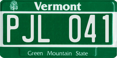 VT license plate PJL041