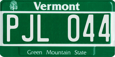 VT license plate PJL044