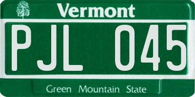 VT license plate PJL045