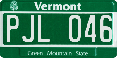 VT license plate PJL046