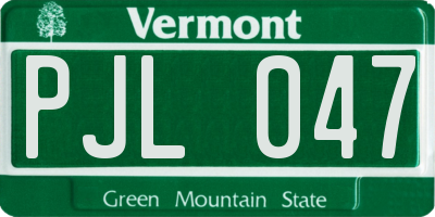 VT license plate PJL047