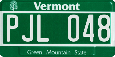 VT license plate PJL048