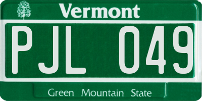 VT license plate PJL049
