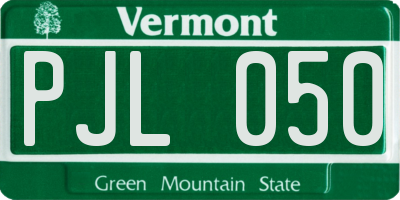 VT license plate PJL050